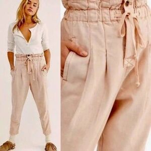Free People Margate Pleated Misty Rose Trouser Pants S